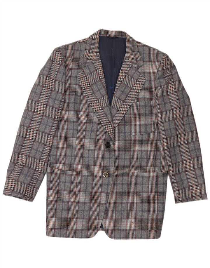 Giacca blazer lunga da donna Quantas UK 14 pied de poule blu medio