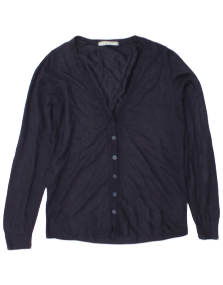 Maglione cardigan da donna Marks & Spencer UK 8 piccolo acrilico blu navy
