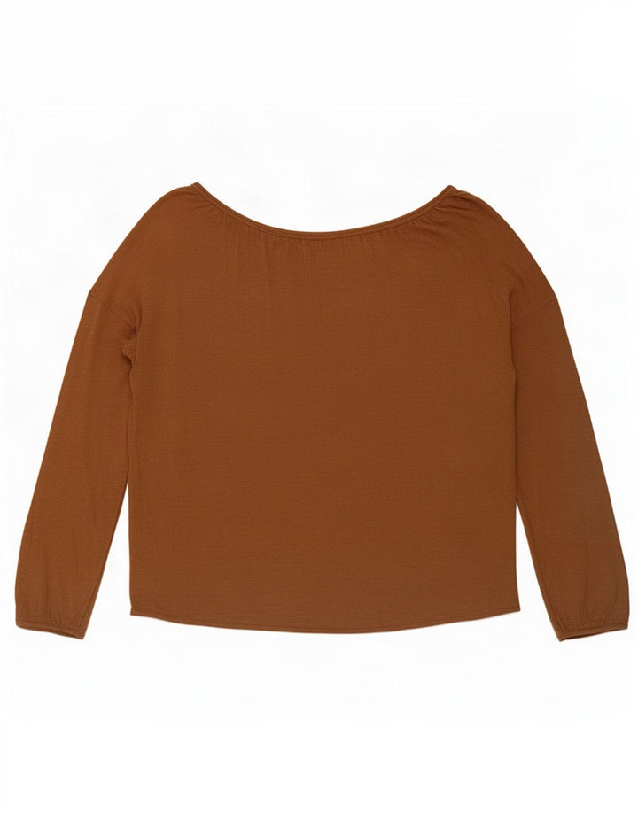 Top Benetton da donna con spalle scoperte oversize UK 14 Viscosa beige medio