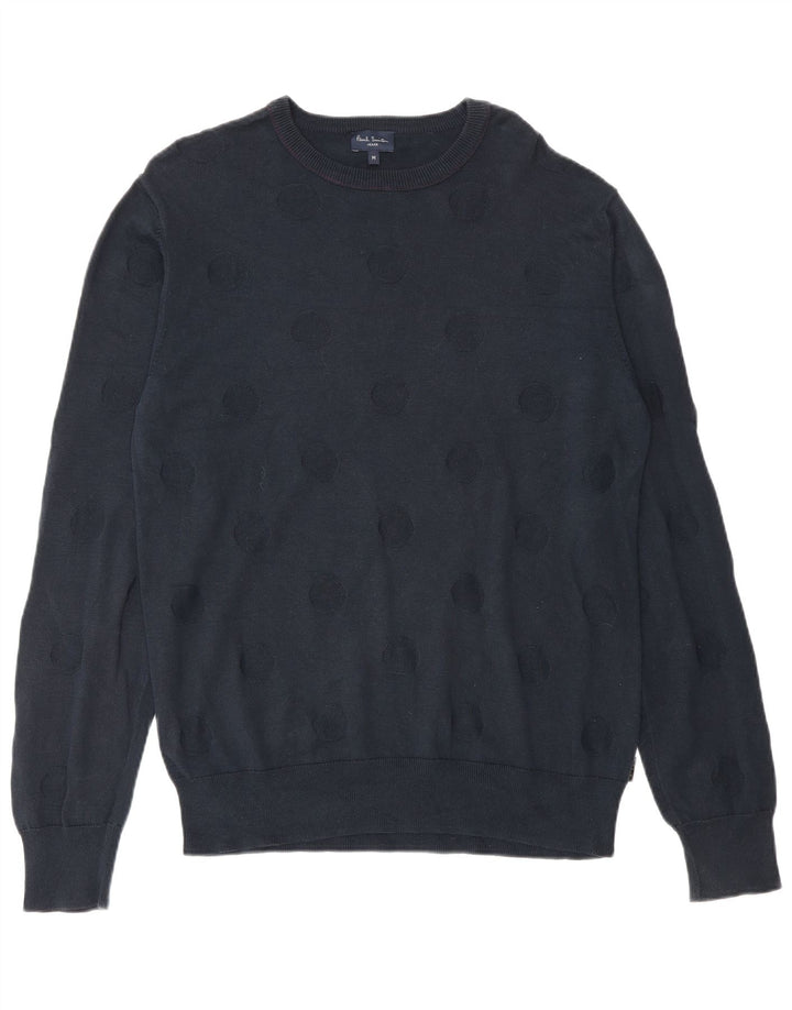 Paul Smith Maglione girocollo da uomo in cotone geometrico blu navy medio