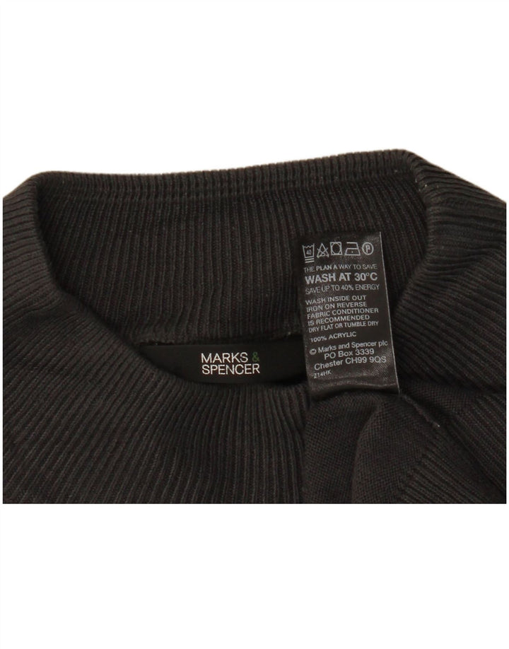 Maglione maglione a collo alto da donna Marks & Spencer UK 16 grande acrilico grigio