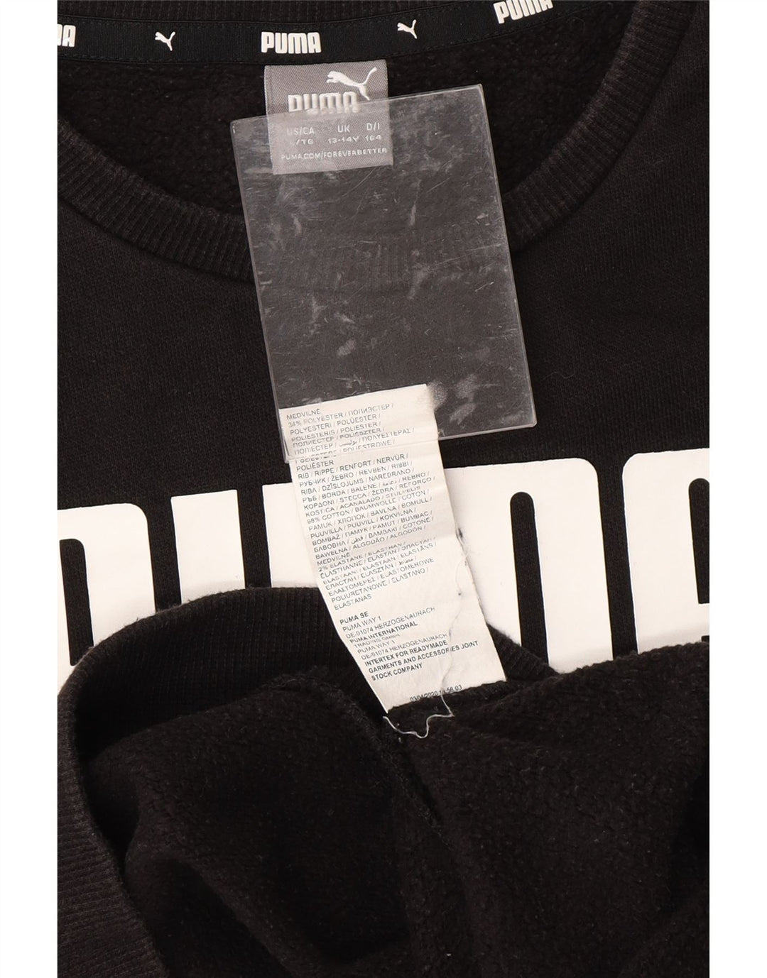 Felpa con grafica PUMA per ragazzi 13-14 anni in cotone nero