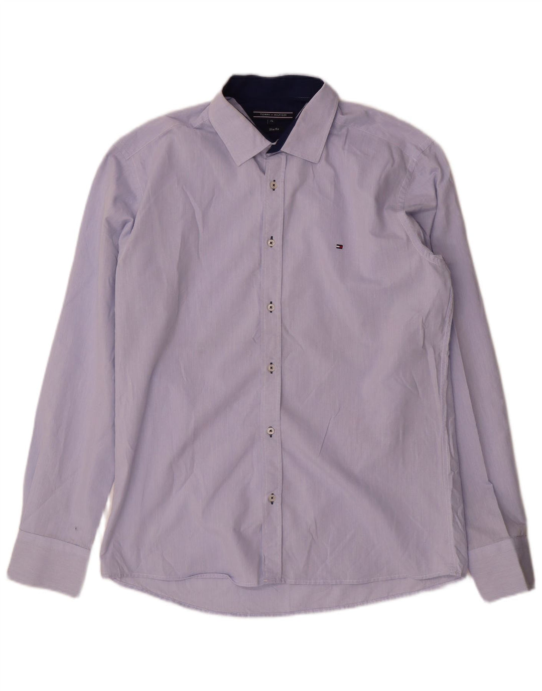Camicia slim fit da uomo Tommy Hilfiger XL in cotone blu