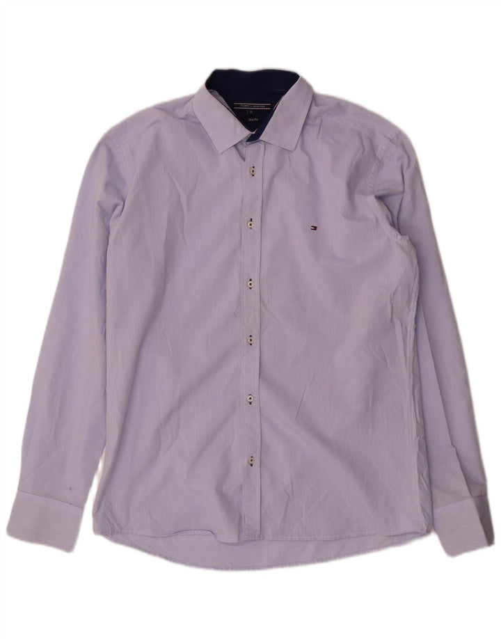 Camicia slim fit da uomo Tommy Hilfiger XL in cotone blu