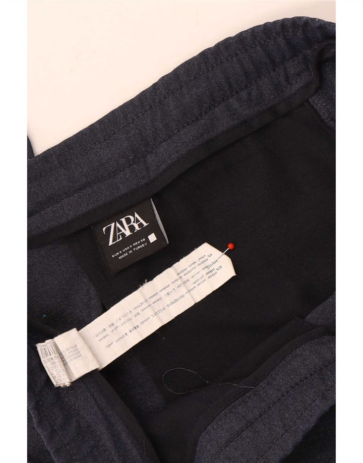 Pantaloni chino slim da uomo Zara piccoli W30 L30 poliestere blu navy