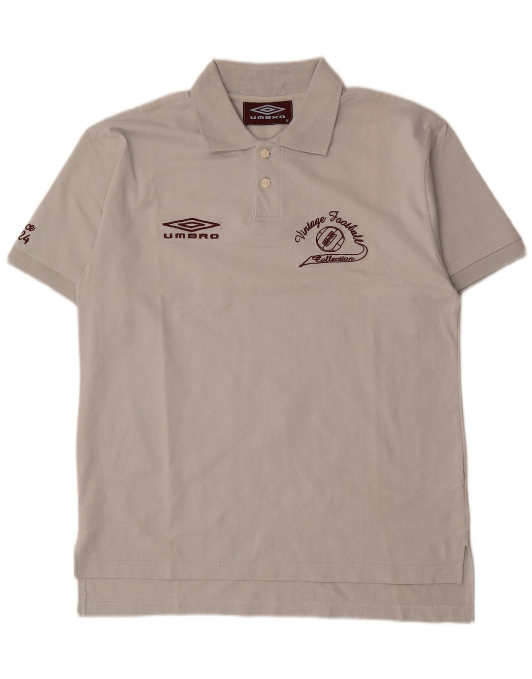 Polo grafica da uomo Umbro in cotone grigio medio
