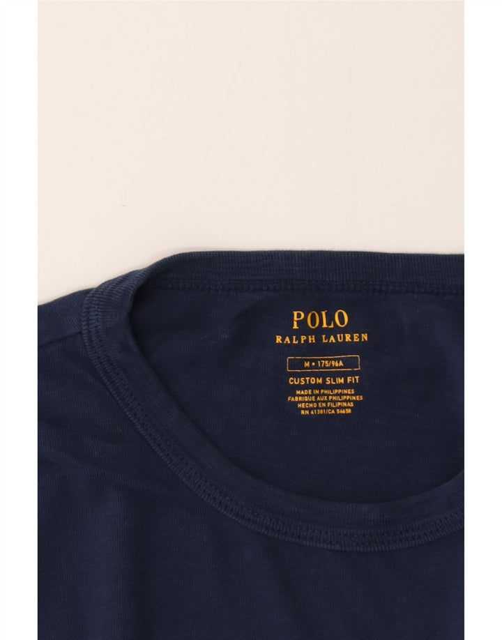 Polo Ralph Lauren T-shirt grafica personalizzata slim fit da uomo Top blu navy medio