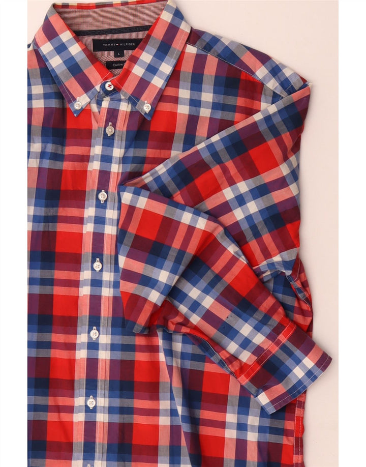 TOMMY HILFIGER Camicia da uomo su misura in cotone a quadri multicolore grande