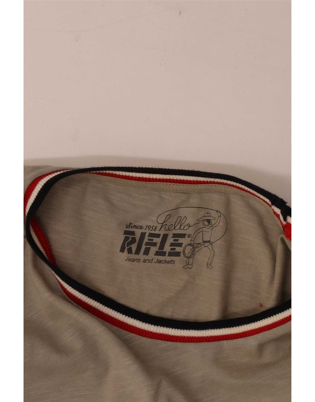 Rifle Top grafico da uomo a maniche lunghe a righe grigie larghe