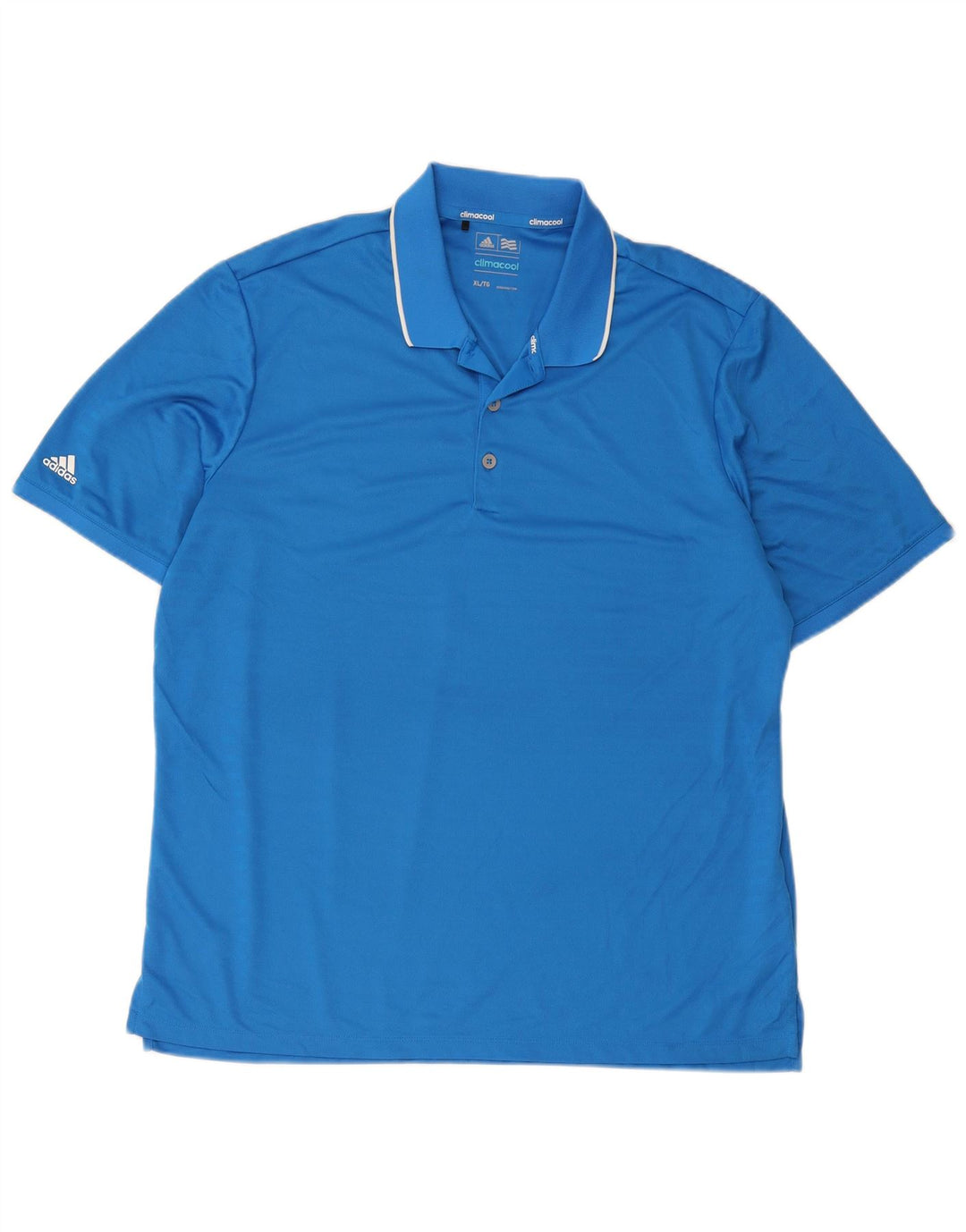 Polo Adidas Climacool da uomo XL in poliestere a righe blu