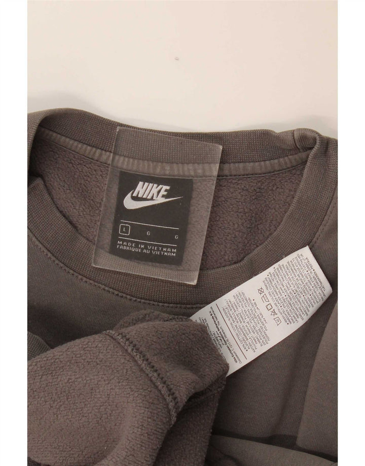 Felpa Nike Uomo Maglione Large Grigio Cotone