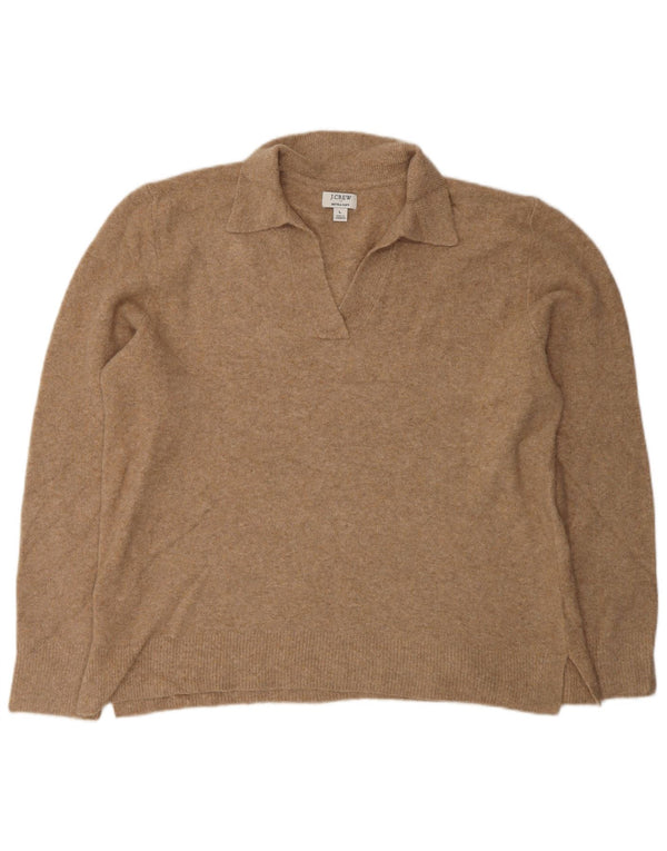 J. CREW Maglione oversize da donna con collo a polo oversize UK 16 Large Marrone
