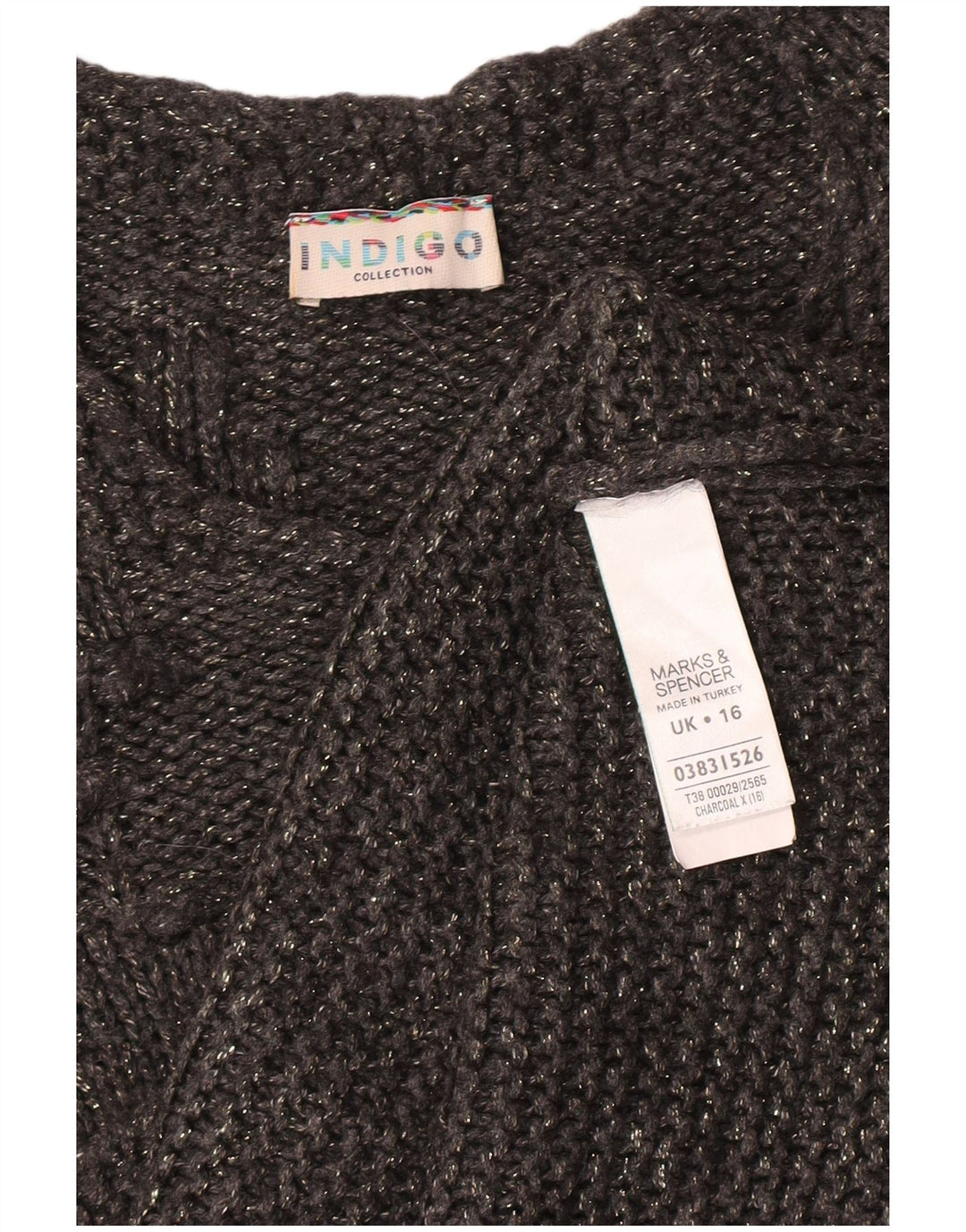 Maglione maglione girocollo da donna Marks & Spencer UK 16 grande grigio screziato
