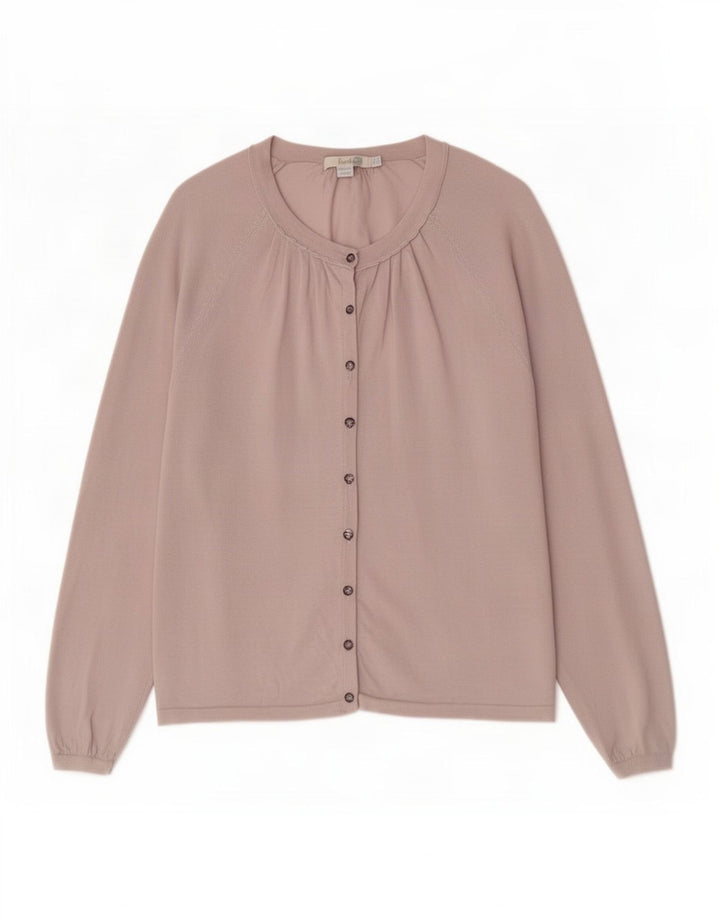 Maglione cardigan da donna Boden UK 14 grande lana rosa