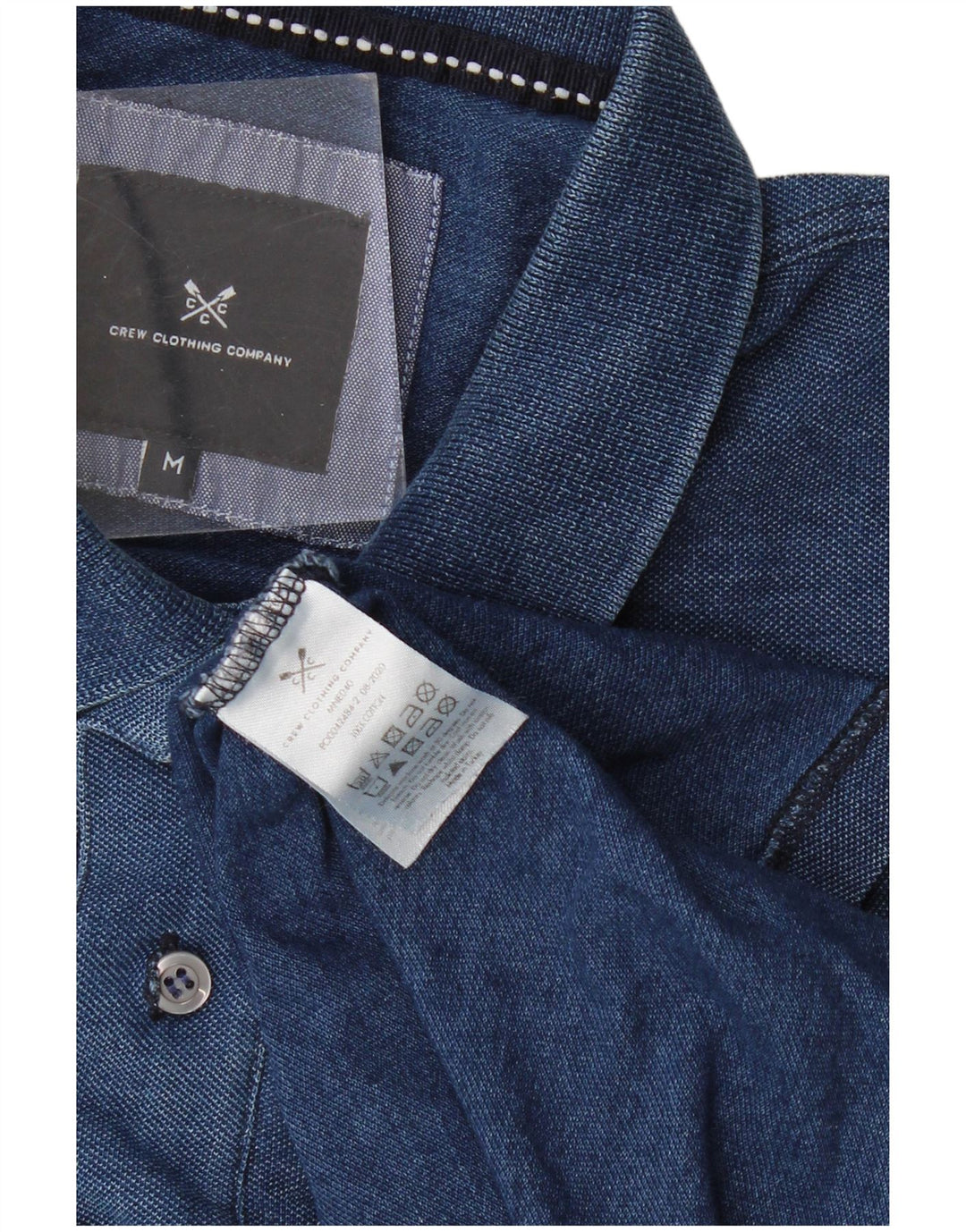 Crew Clothing Polo da uomo in cotone medio blu navy