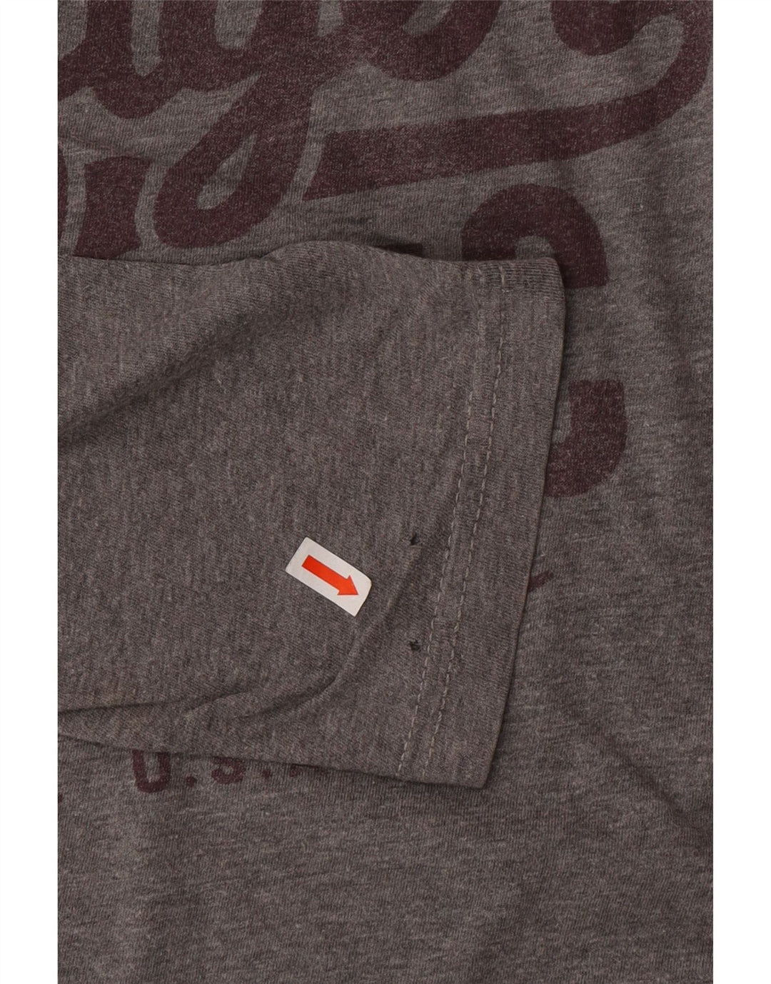 TOMMY HILFIGER Top grafico da uomo a maniche lunghe in cotone grigio grande