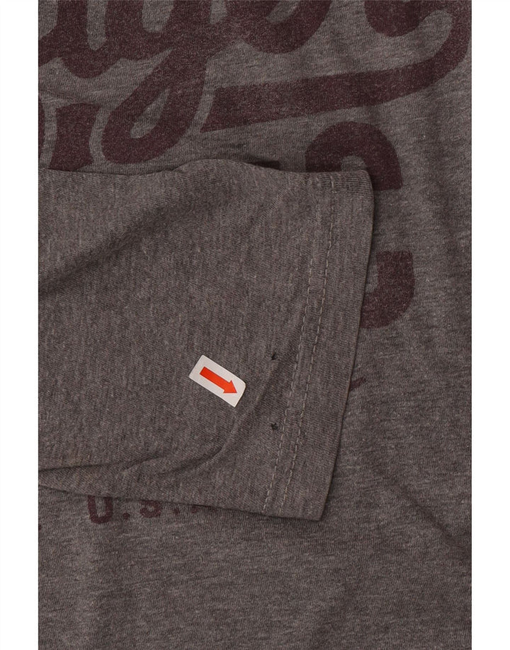 TOMMY HILFIGER Top grafico da uomo a maniche lunghe in cotone grigio grande