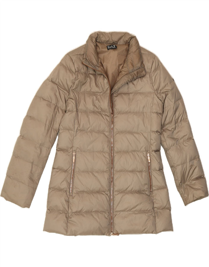 EMPORIO ARMANI Womens Padded Coat UK 10 Small Beige Polyamide Vintage Emporio Armani and Second-Hand Emporio Armani from Messina Hembry 