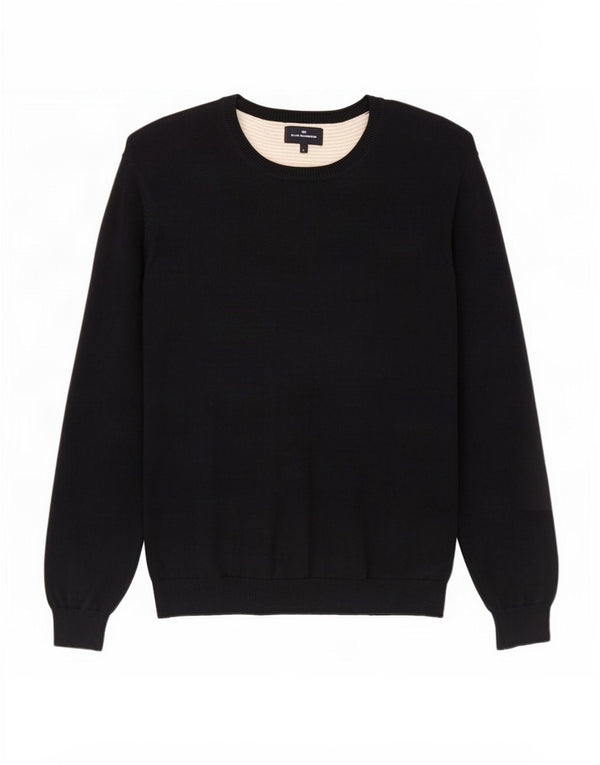 Maglione maglione girocollo da uomo Marks & Spencer grande cotone blu navy