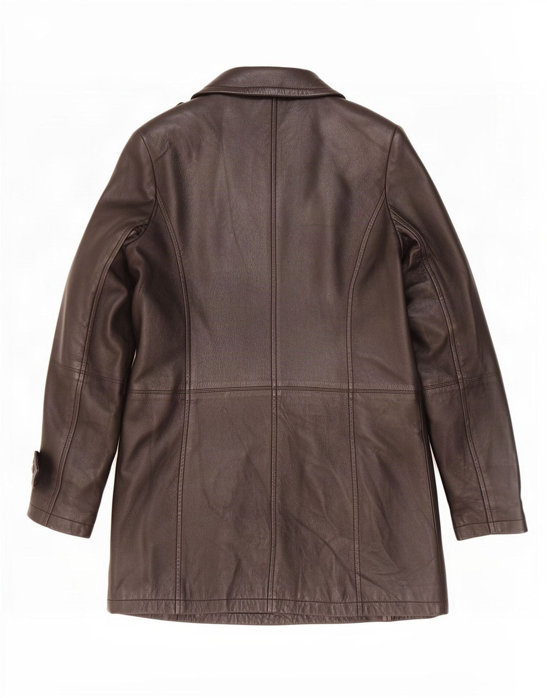 Cappotto in pelle vintage da donna UK 10 piccolo nero