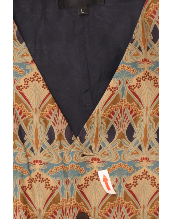 Gilet da uomo Liberty grande cotone floreale beige
