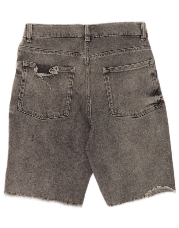 Pantaloncini in denim invecchiato Zara per ragazzi 13-14 anni W26 Poliestere grigio