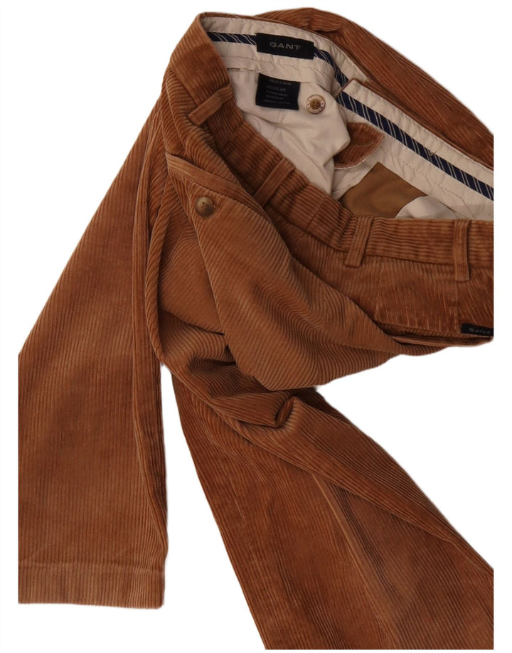 Gant Pantaloni dritti da uomo in velluto a coste regolari IT 46 Small W30 L30 Marrone