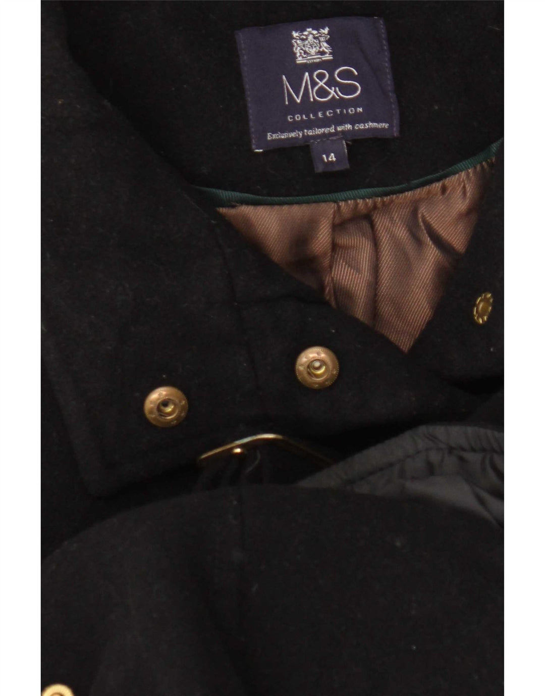 Soprabito da donna Marks & Spencer UK 14 lana nera media