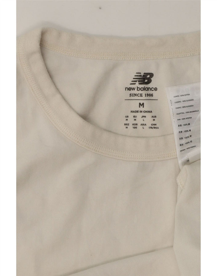 T-shirt da uomo New Balance Top in cotone bianco medio