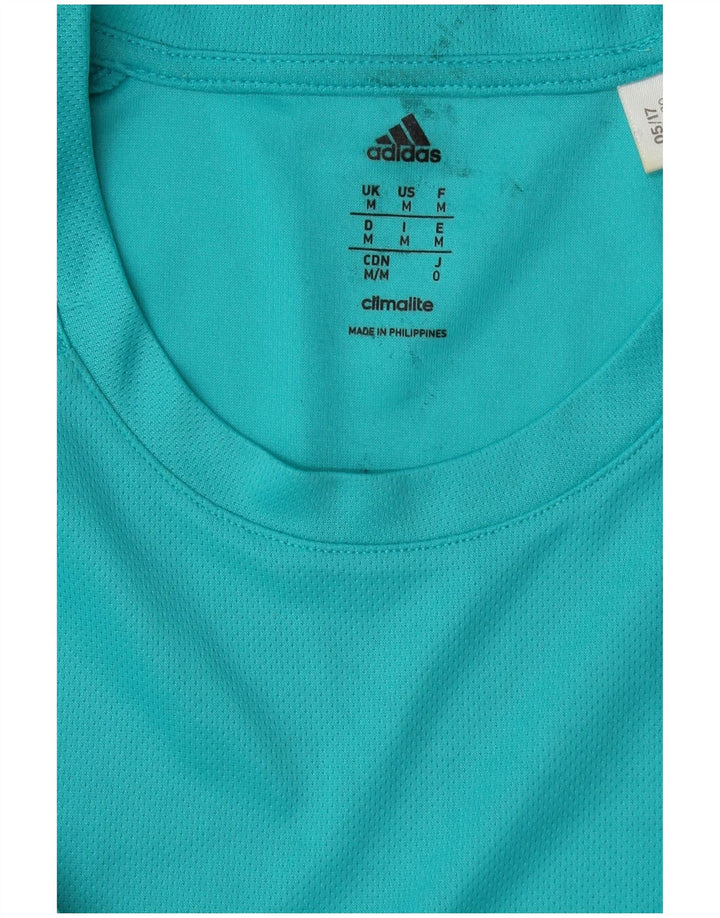 T-shirt Adidas Climalite da uomo turchese medio