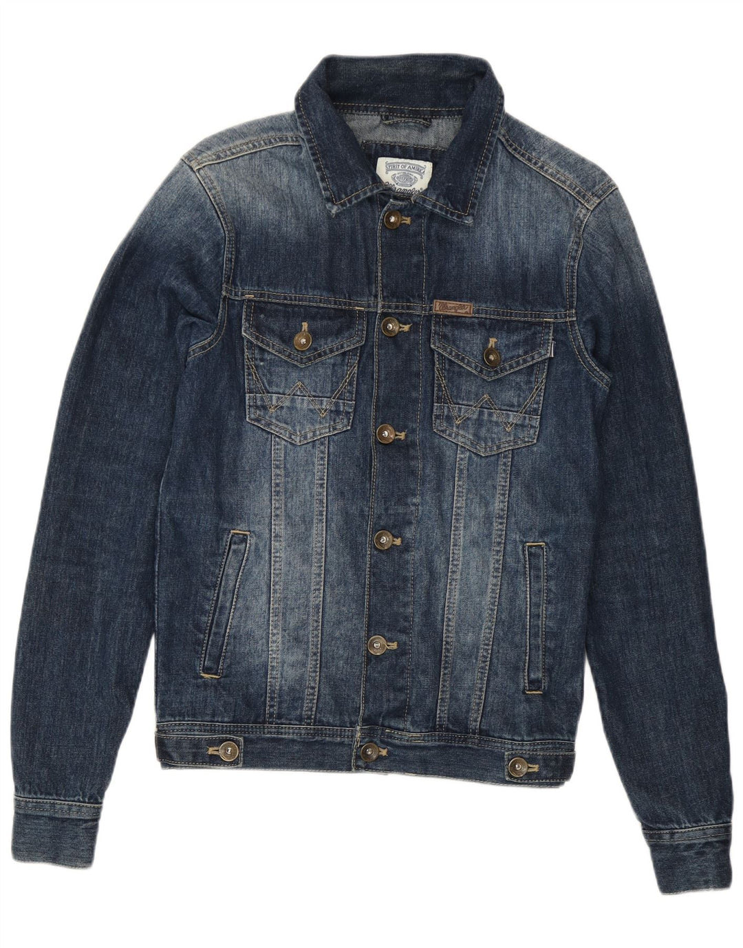 Giacca di jeans da uomo Wrangler UK 36 piccola in cotone blu navy