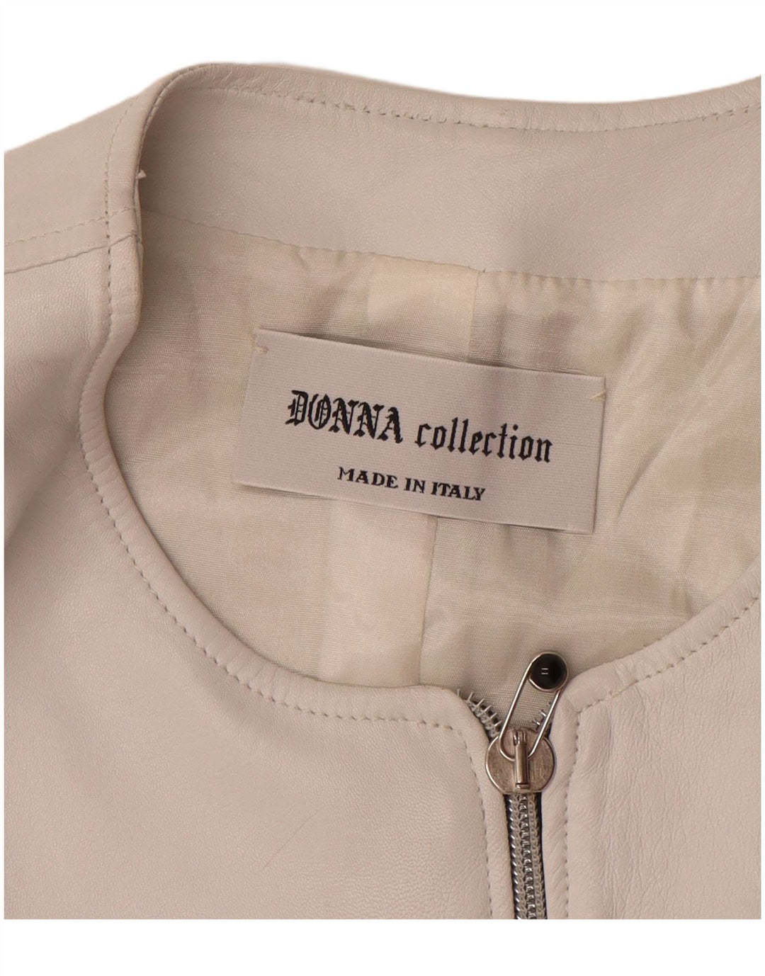 Gilet in pelle da donna VINTAGE UK 12 medio bianco