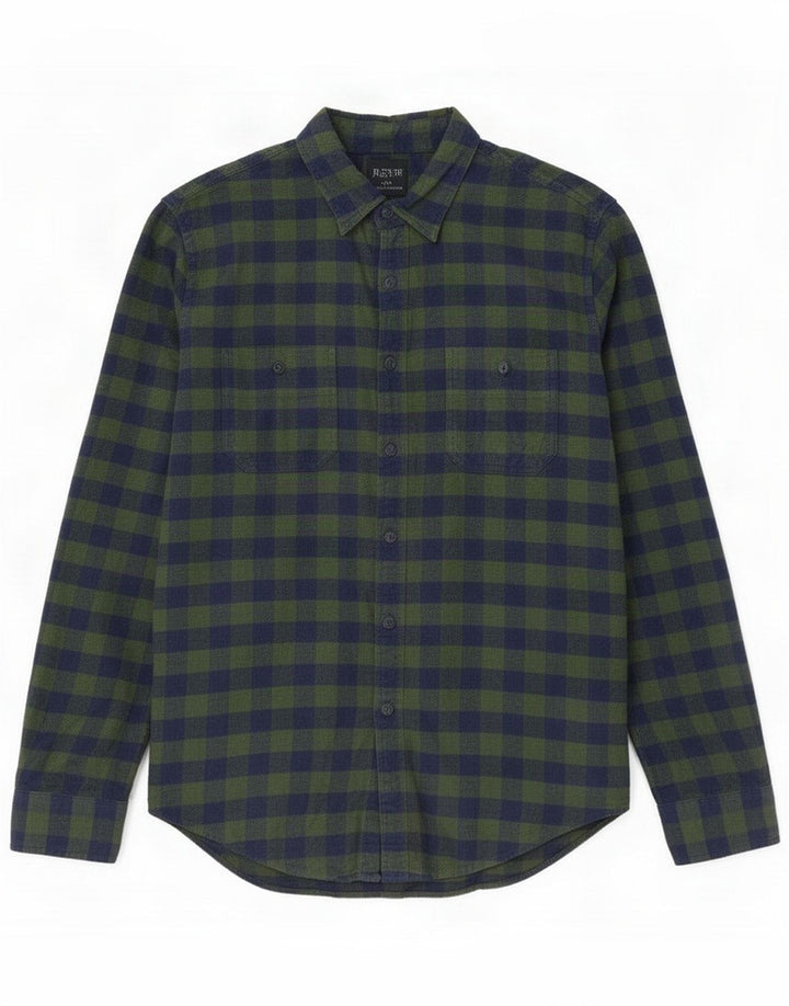 J. Crew Camicia da uomo in flanella Large Green Check Cotton