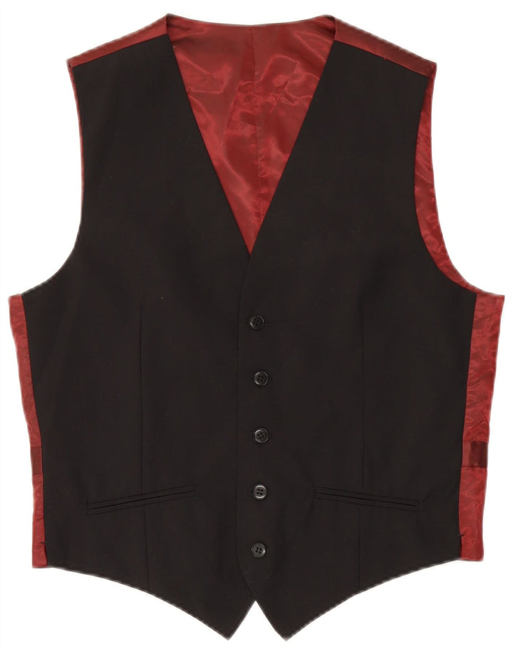 Gilet da uomo Marks & Spencer piccolo in lana color block nero