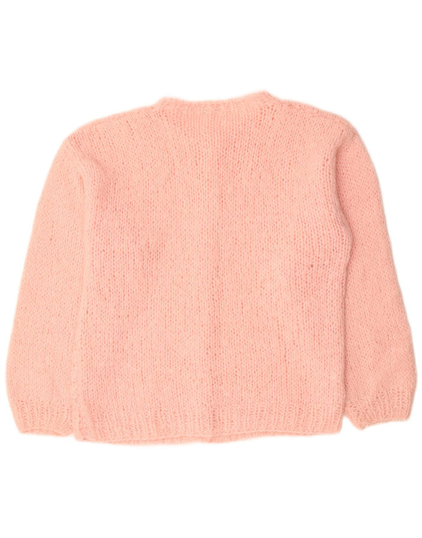 Maglione cardigan da donna VINTAGE UK 18 XL Acrilico rosa