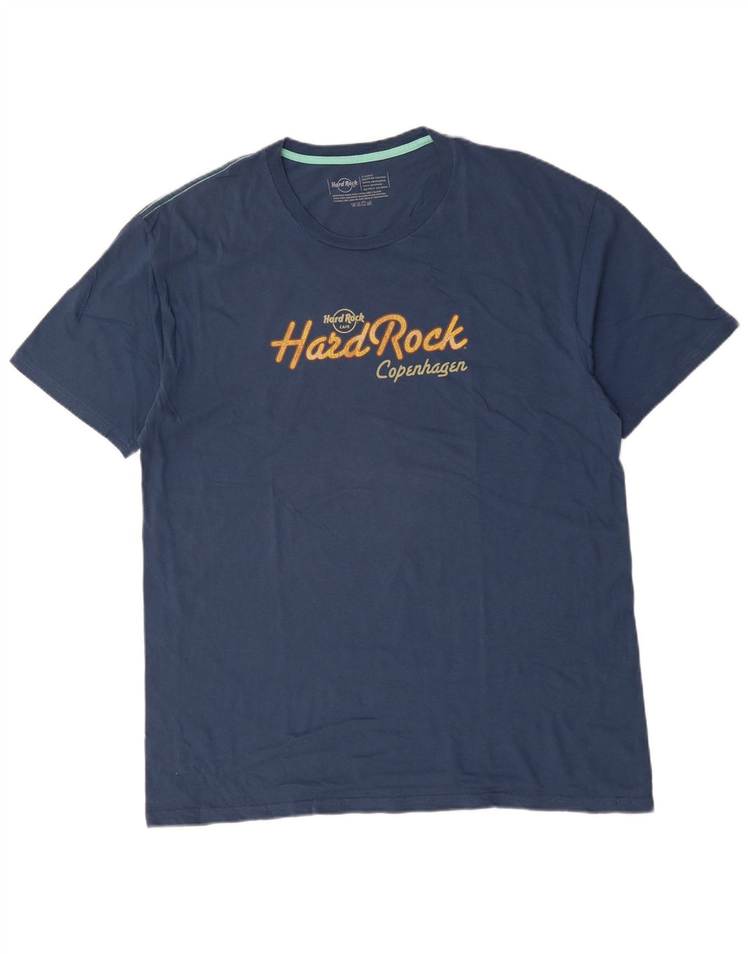 HARD ROCK CAFE T-shirt grafica da uomo Copenhagen Top XL in cotone blu