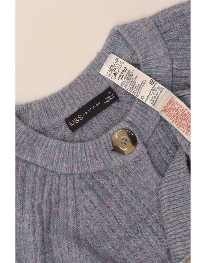 Maglione cardigan da donna Marks & Spencer UK 14 Acrilico blu medio