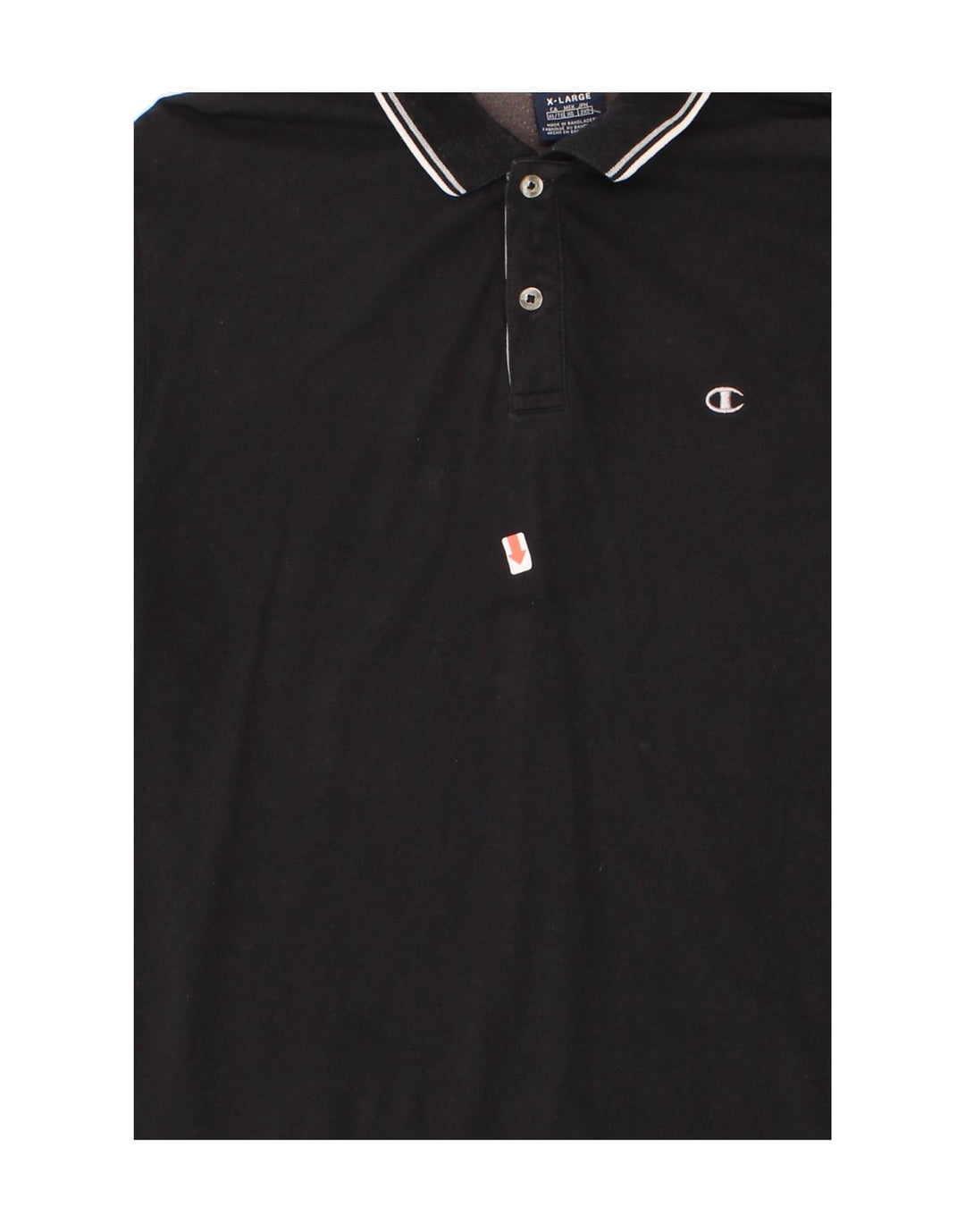 CHAMPION Mens Polo Shirt XL Black Vintage Champion and Second-Hand Champion from Messina Hembry 