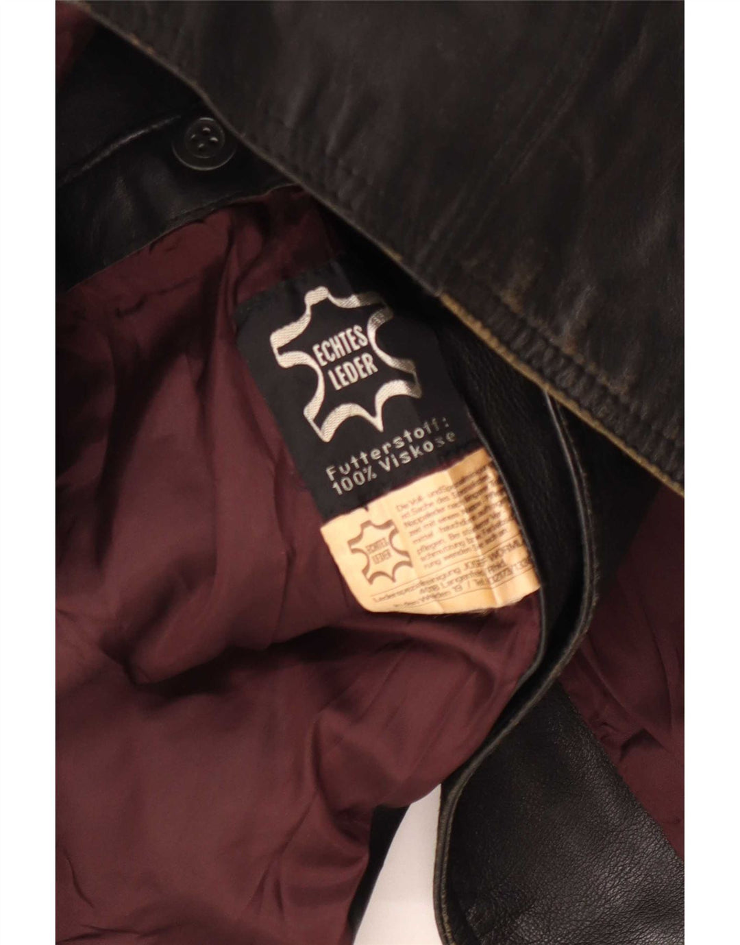Giacca in pelle vintage da uomo UK 36 piccola nera