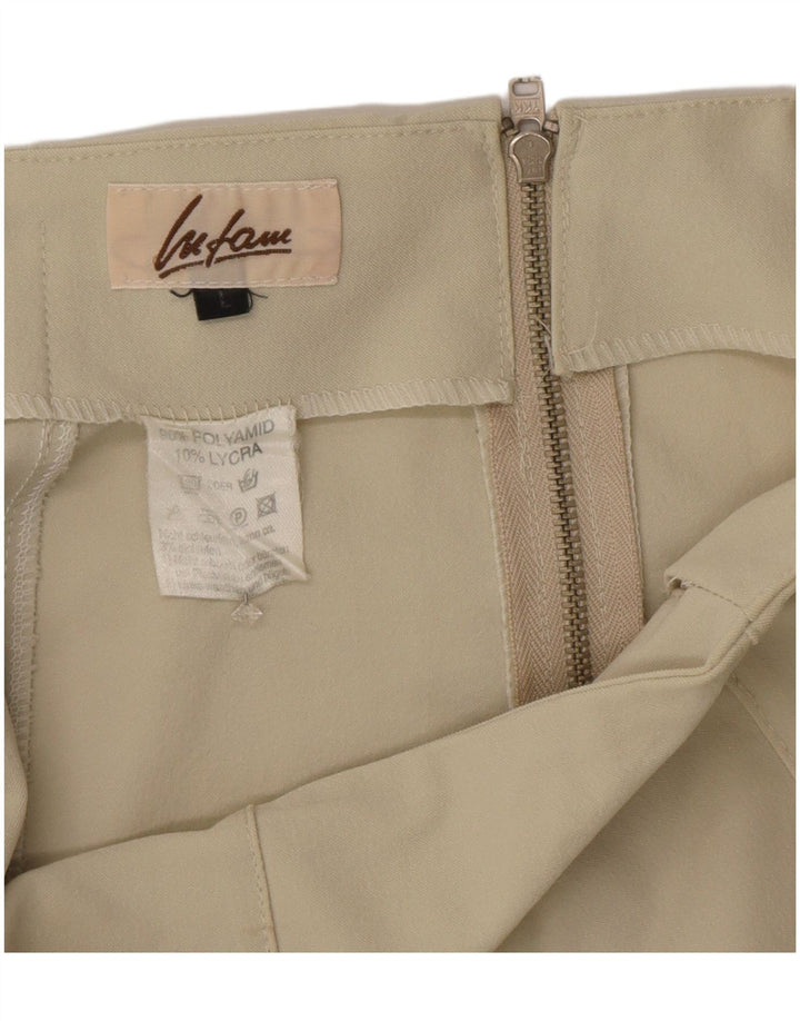 Minigonna vintage da donna grande W30 in poliammide beige