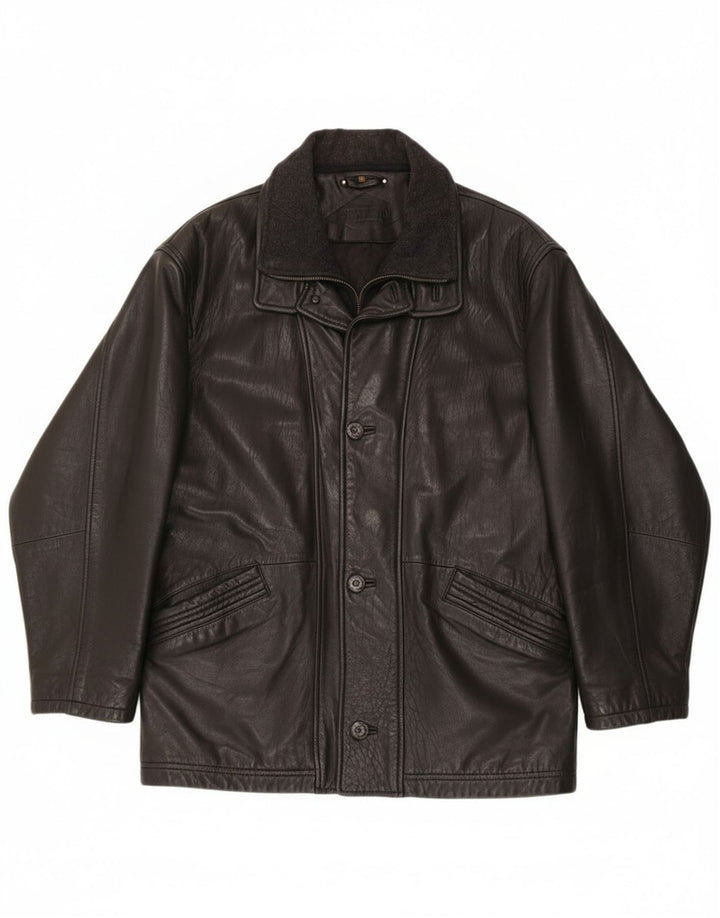 Giacca in pelle da uomo Trapper EU 52 XL Pelle nera