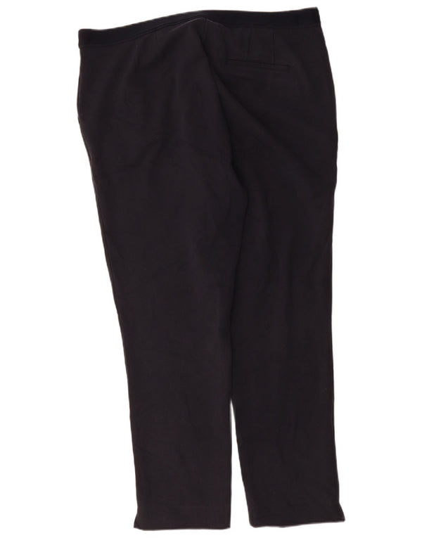 Pantaloni da abito dritti da donna Marks & Spencer UK 18 XL W38 L28 Blu navy