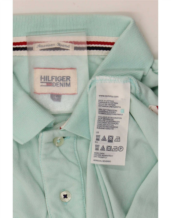 Polo da uomo Tommy Hilfiger grande in cotone turchese