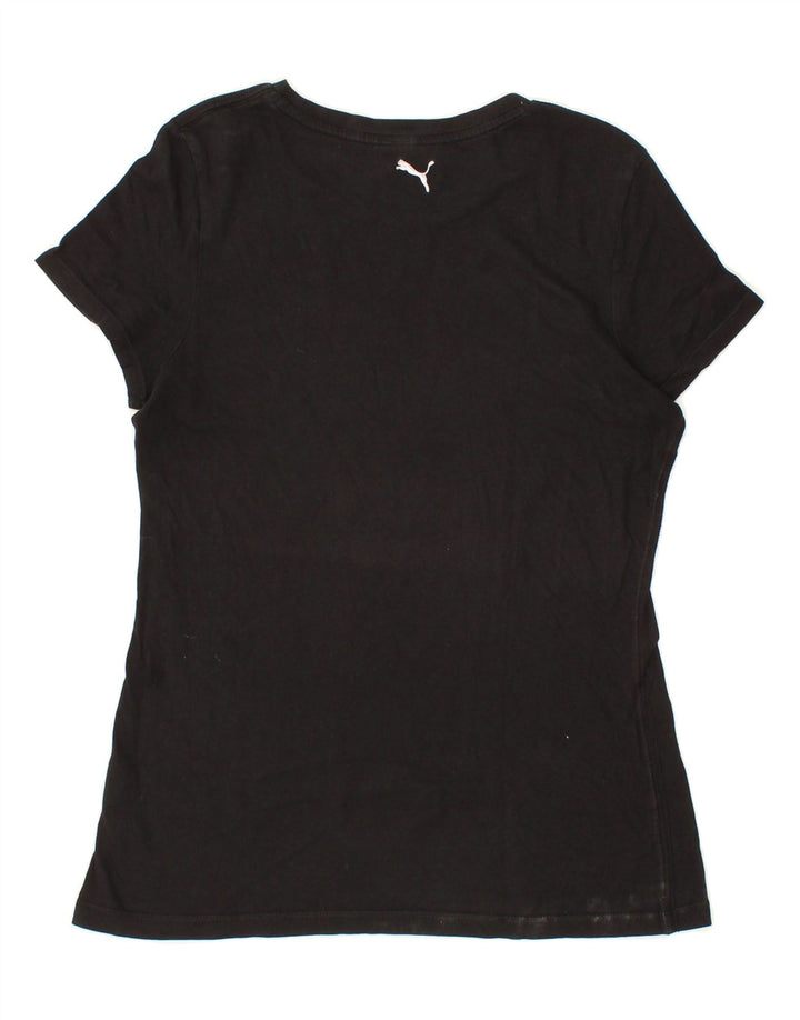 PUMA Womens Graphic T-Shirt Top UK 14 Medium Black Cotton Vintage Puma and Second-Hand Puma from Messina Hembry 