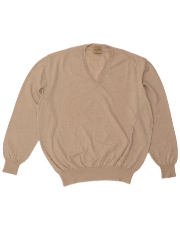 Maglione Uomo Scollo V TRUSSARDI Beige Medio Lana