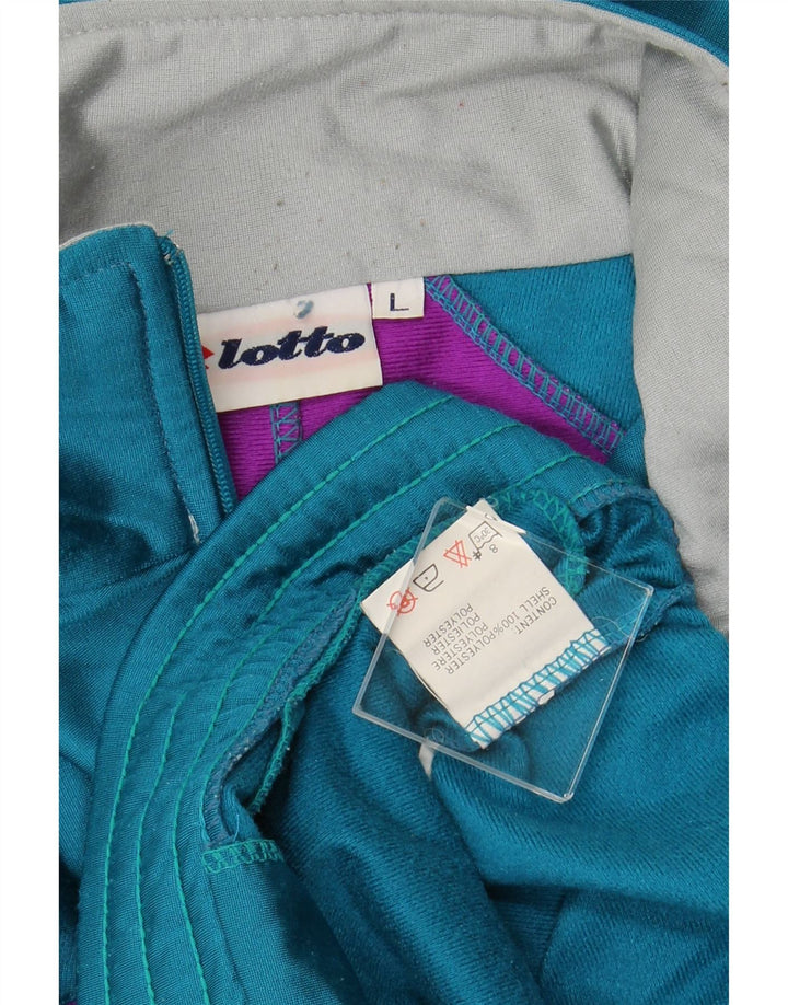 LOTTO Giacca da tuta grafica da uomo, grande, in poliestere color block blu