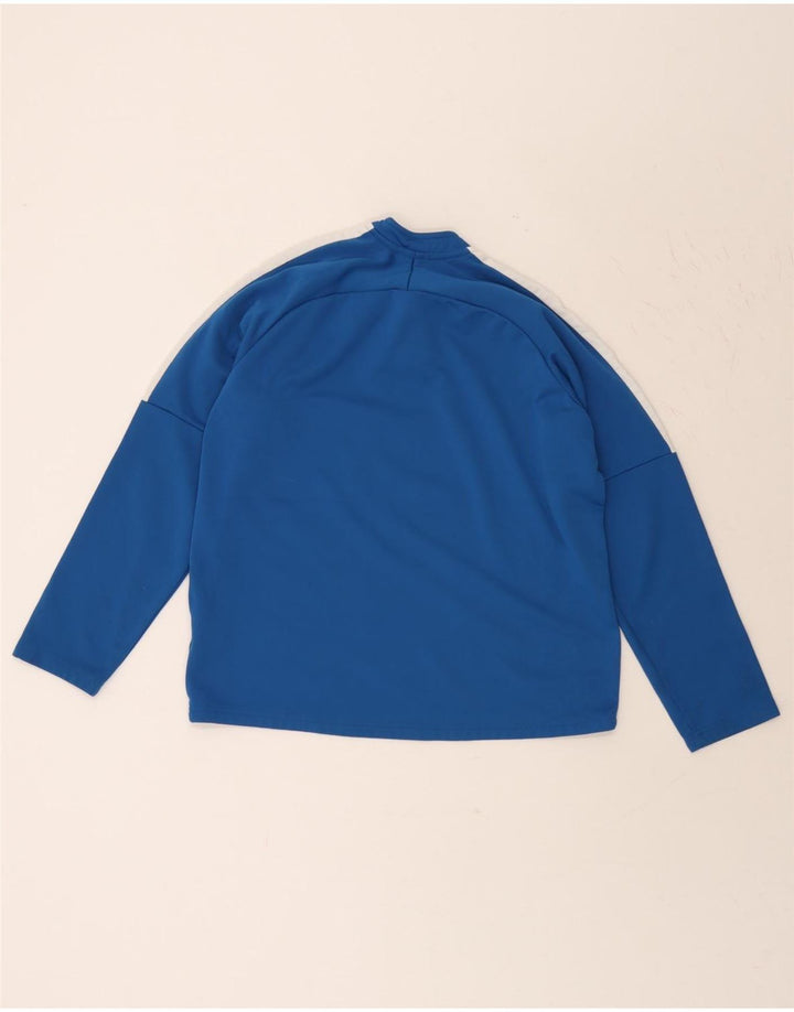 NIKE Boys Dri Fit Pullover Tracksuit Top 13-14 Years XL Blue Colourblock Vintage Nike and Second-Hand Nike from Messina Hembry 