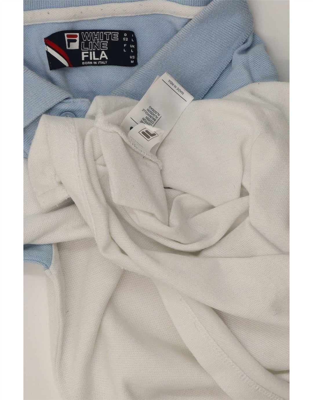 Polo da uomo Fila Large in cotone color block bianco