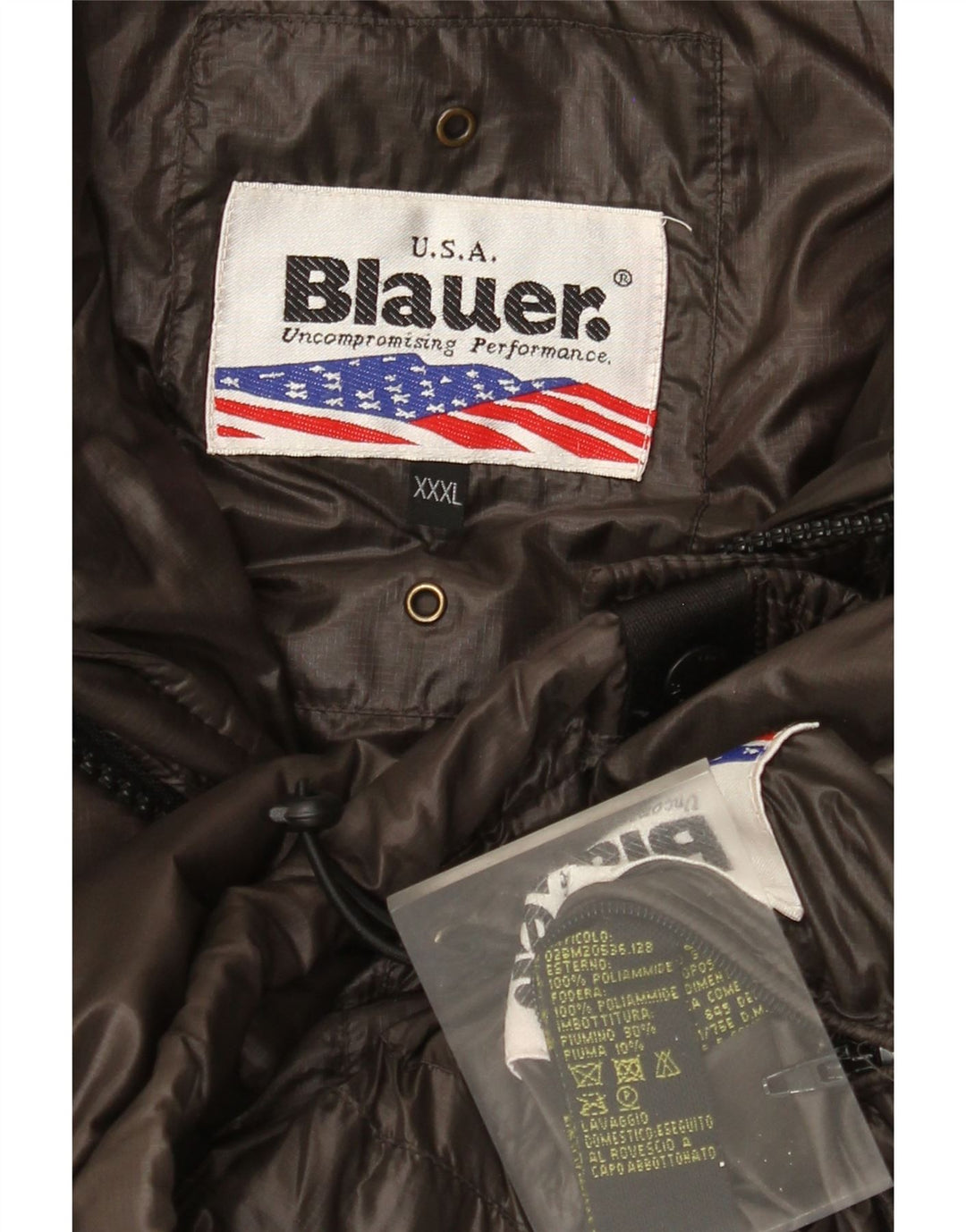 Giacca imbottita con cappuccio Blauer da uomo UK 46 3XL Marrone Poliammide