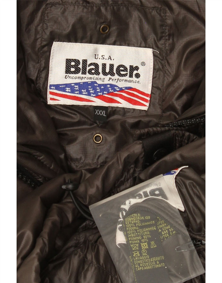 Giacca imbottita con cappuccio Blauer da uomo UK 46 3XL Marrone Poliammide